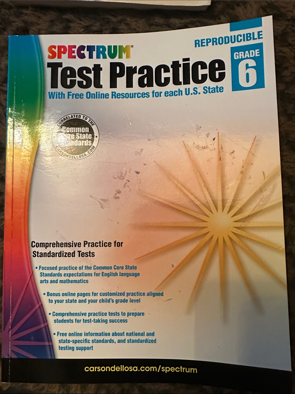 Spectrum Grade 6 Test Practice Workbook Age 10 - 11 Math, Language  & Reading